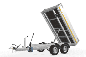 Ribaltabile posteriore 260 x 150 Eduard | con 2000 kg, doppio asse frenato, pompa a mano, 256cm x 150cm•