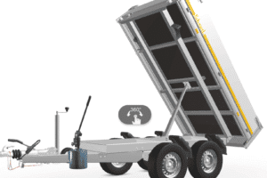 Reverse tipper 2615 Eduard | hand pump aluminum 2700 kg, 256 x 150 cm, load height 72 cm, hand pump, braked double axle