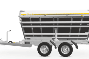 Three-way tipper aluminum 3318 Eduard | with E-pump 2700 kg, 330x180x30, tandem axle