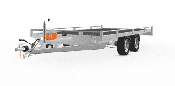 Eduard Fahrzeugtransporter, 406 x 200 cm, 2700 kg Reling, Rampen, Winde, Stützfüße•