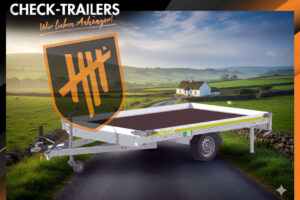 Eduard, 311 x 200 cm, 1800 kg, 10 cm side walls, with loading ramps and support legs, single axle