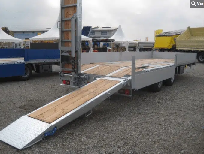 Humbaur Schwerlastanhänger, Baumaschinen-Anhänger, HBTZ 197224 BS Luftgefedert, mit Zwillingsbereifung und Heckbereich abgeschrägt, Tandem-Hochlader• - Image 4