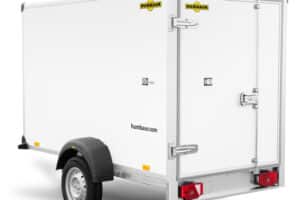 HK 132513-15P & HK 152513-15P FlexZurr Humbaur | Kofferanhänger, Einachser Plywood, Räder außen, Holzdach,•