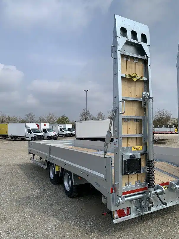 HBTZ 216524 BS, 21 t, Tandem Hochlader mit Zwillingsbereifung, Bohlen stehend, Ladefläche abgeschrägt Schwerlastanhänger• - Image 3