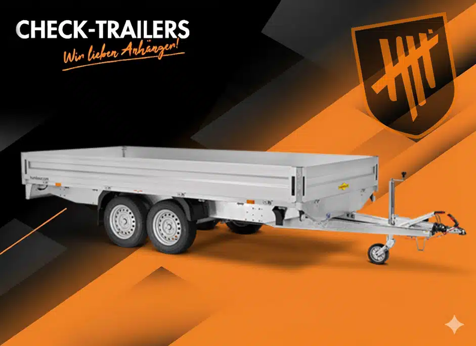 SUMMER SALE Humbaur HT 304121 Flatbed Trailer 401 x 210 cm, 35 cm Sideboards, 3000 kg