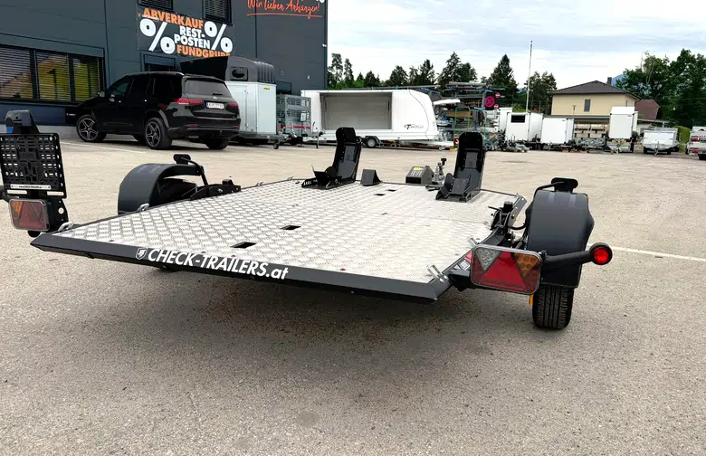 Gebrauchter Lorries, MT2,neuwertig mit Gebrauchsspuren Motorradanhänger für 2 Motorräder, 750 kg mit Alufelgen - immagine 3