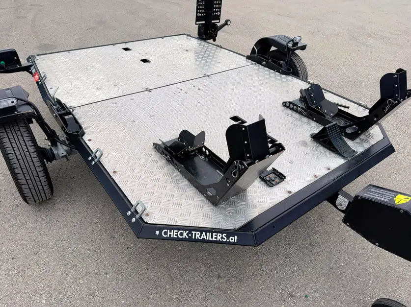 Gebrauchter Lorries, MT2,neuwertig mit Gebrauchsspuren Motorradanhänger für 2 Motorräder, 750 kg mit Alufelgen - immagine 6
