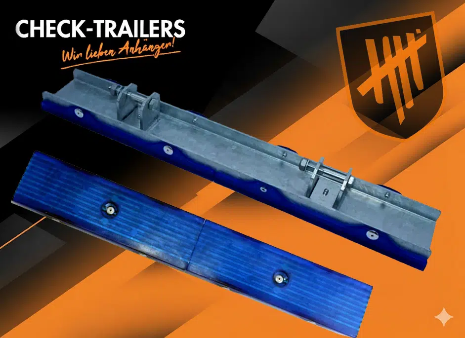 Langauflage 600 x 92 mm mit zwei Anschlussen für Stütze 34 x 34 mm für Bootstrailer TPV BA 2700 BA 3500