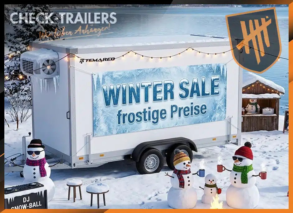WINTERSALE Lageranhänger COOLER 3618/2 C 3500 kg Kühlanhänger 60 mm dicke Sandwichplatten 1 Stück